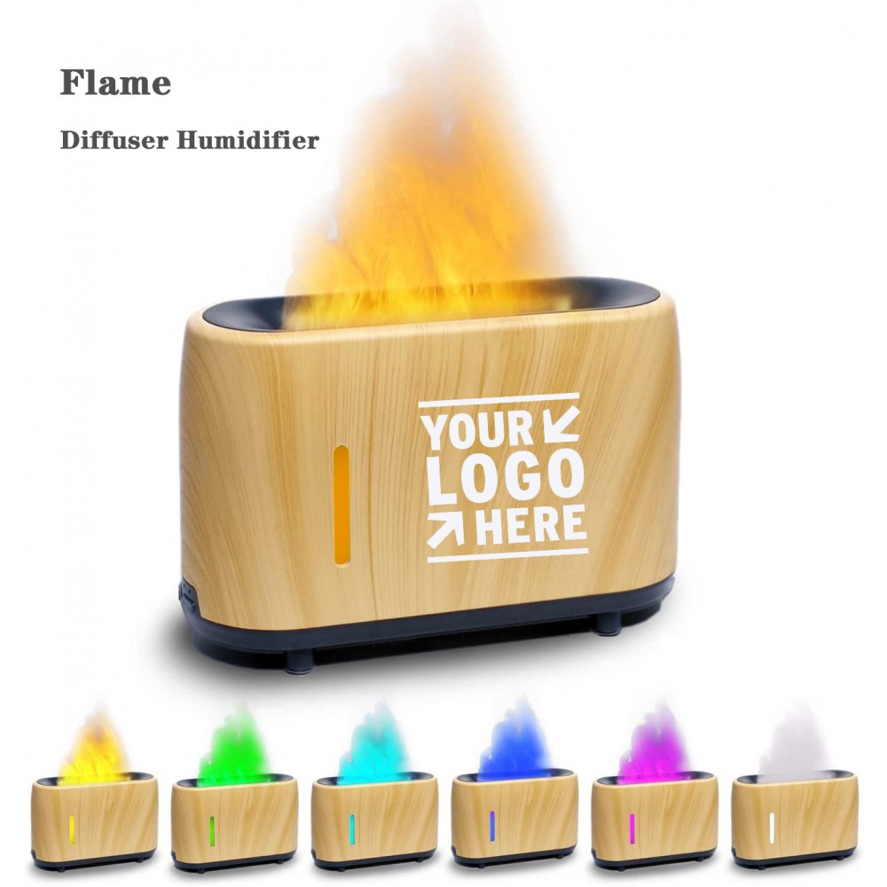 7 Flame Color Flame Diffuser Humidifier with Logo