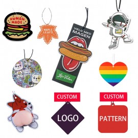 3 1/5" Custom Shape Double-Sided Cotton Paper Hanging Car Air Freshener with Logo