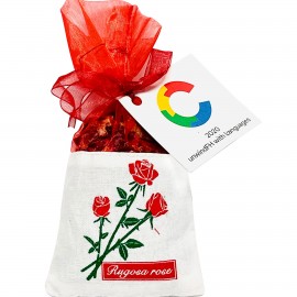 Logo Branded Rose Petals Filled Sachet  Logo Branded Rose Petals Filled Sachet