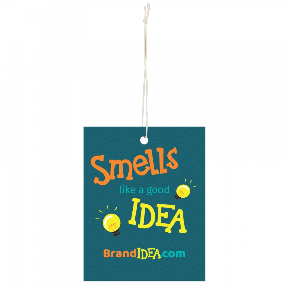 Logo Branded 2.75" x 3.5" Paper Air Freshener Tag - Rectangle