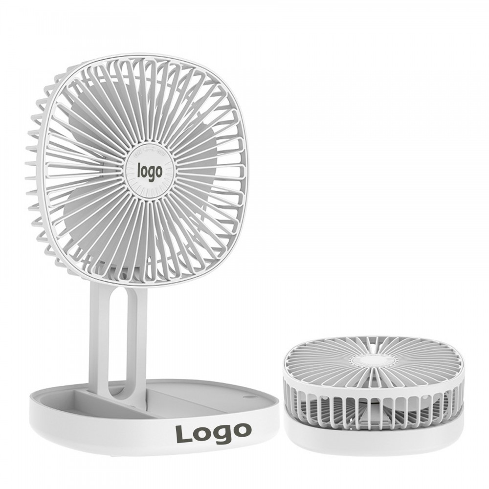 Logo Branded ABS Retractable USB Charging Fan