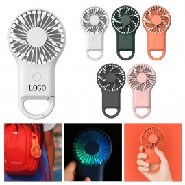 Logo Branded Mini Portable Clip Fan w/ RGB Light