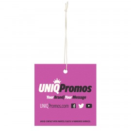 2.75" x 2.75" Paper Air Freshener Tag - Square with Logo