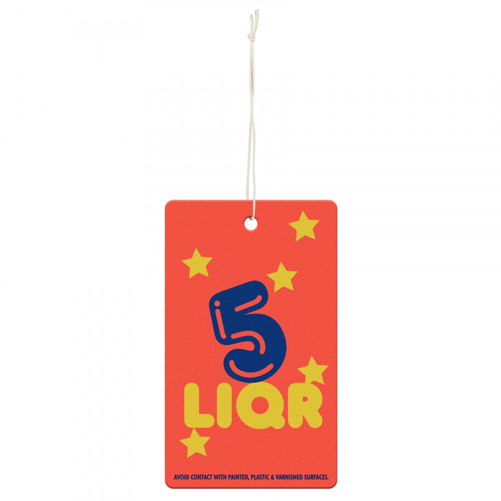 2.5" x 4.1875" Paper Air Freshener Tag - Rectangle with Logo