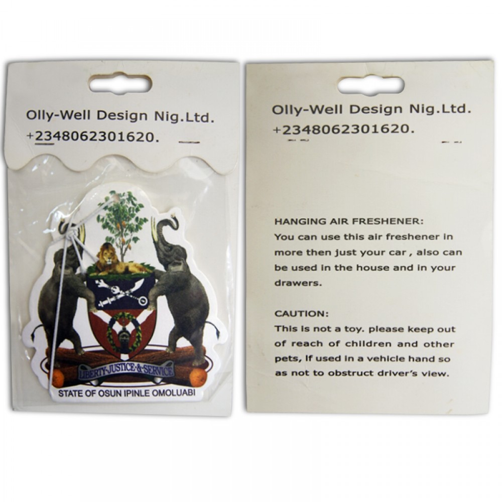 Custom Animal Shape Air Freshener w/Backer Card