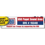 Spot Color Rectangle Bumper Stickers (3"x11 1/2") with Logo