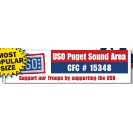 Spot Color Rectangle Bumper Stickers (3"x11 1/2") with Logo