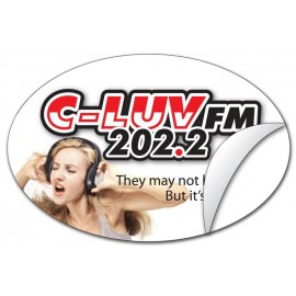 UV Coated Vinyl Oval Shaped Sticker/Decal with Logo