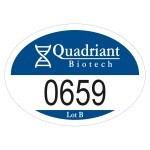 Personalized Oval White Reflective Numbered Outside Parking Permit Decal (2"x2 3/4")