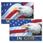 3D Lenticular Sticker / Patriotic Images w/Text "In God We Trust" (Imprinted)(6"x4") Custom Printed