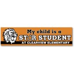 Personalized White Matte Vinyl Bumper Sticker (3"x11 1/2")