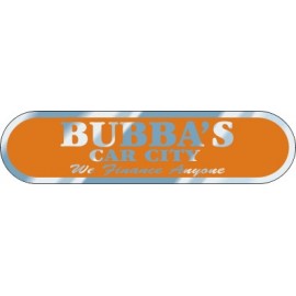 Chrome Polyester Auto Ad Decal (5.573"x 1.388") with Logo