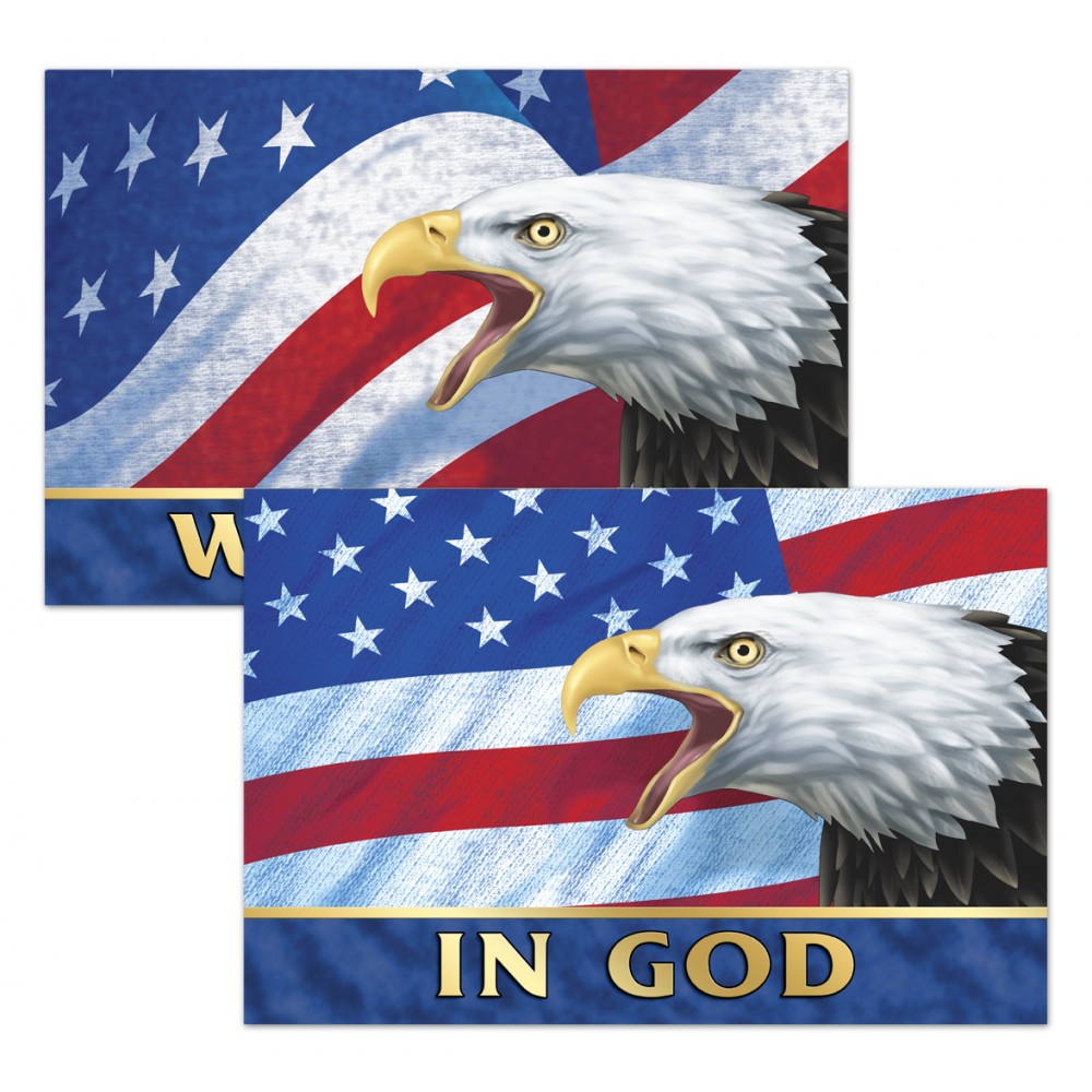 3D Lenticular Sticker / Patriotic Images w/Text "In God We Trust" (Imprinted)(12"x8") Custom Imprinted 3D Lenticular Sticker / Patriotic Images w/Text "In God We Trust" (Imprinted)(12"x8") Custom Imprinted