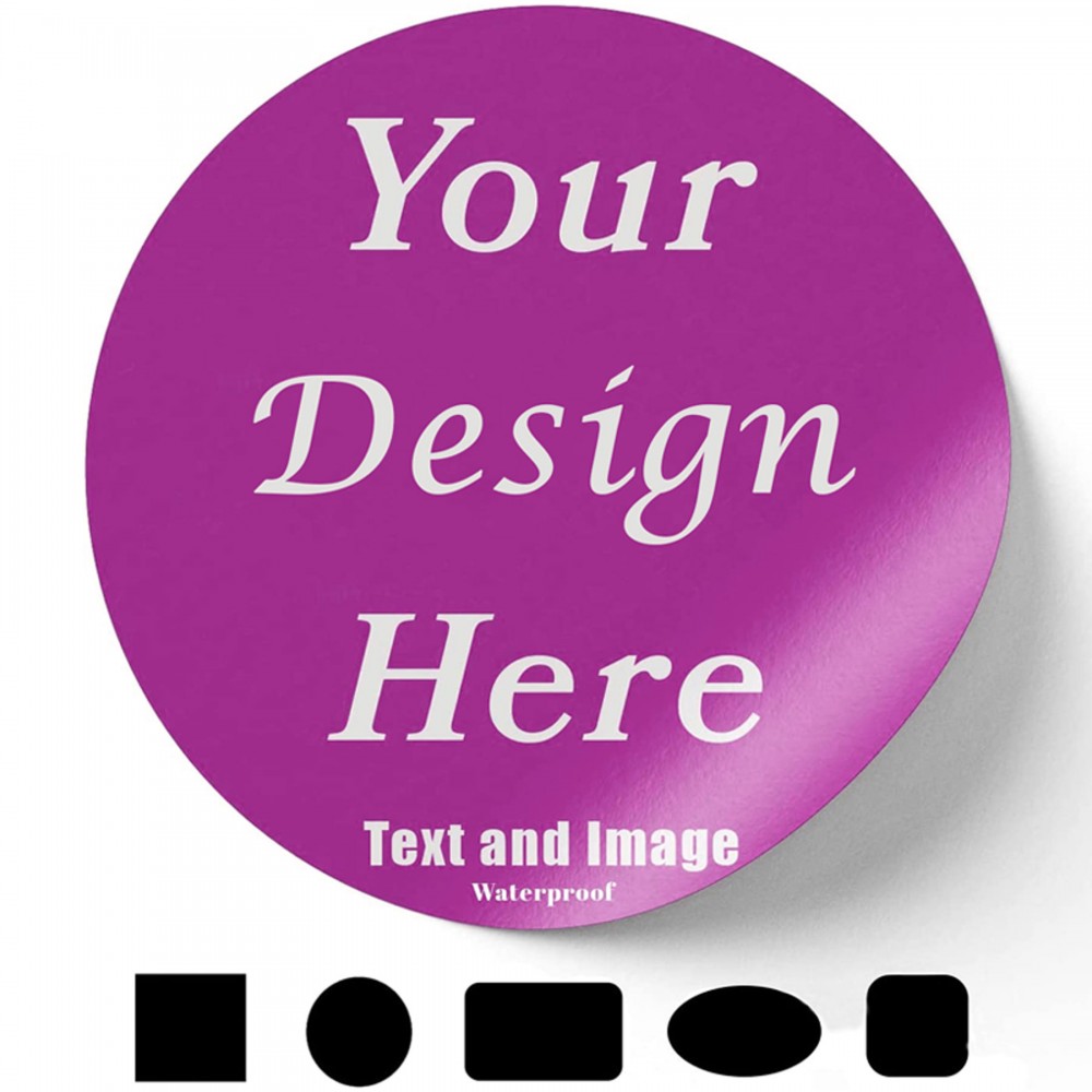 Personalized 4" Full Color Label Sticker Waterproof Decals with Image Text or Logo