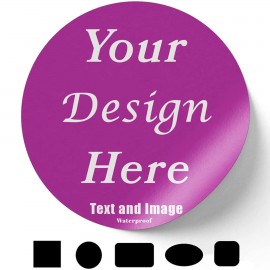Personalized 4" Full Color Label Sticker Waterproof Decals with Image Text or Logo