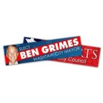 Logo Branded Political Campaign Bumper Sticker - UV-Coated Vinyl (10.5x2.625)