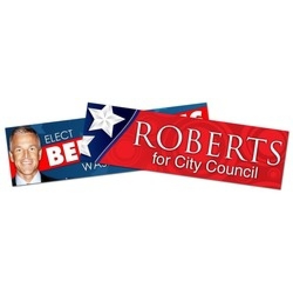 Promotional Political Campaign Bumper Sticker / Decal - UV-Coated Vinyl - 8.625x2.5