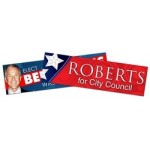 Promotional Political Campaign Bumper Sticker / Decal - UV-Coated Vinyl - 8.625x2.5