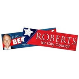 Promotional Political Campaign Bumper Sticker / Decal - UV-Coated Vinyl - 8.625x2.5