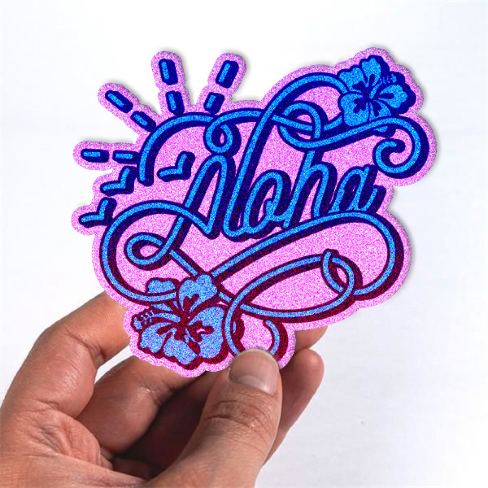 Custom Die - Cut Glitter Stickers with Logo