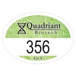 Customized Oval White Vinyl Full Color Outside Parking Permit Decal (2"x2 3/4")