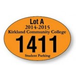 Promotional White Reflective Oval Parking Permit Decal (3"x 2")