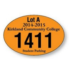 Promotional White Reflective Oval Parking Permit Decal (3"x 2")