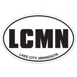 4" x 6" Oval White Vinyl Decal with Logo  4" x 6" Oval White Vinyl Decal with Logo