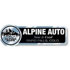 White Reflective Auto Ad Decal (5.791"x 1.912") with Logo