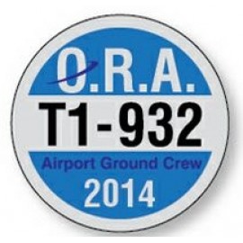 White Reflective Circle Parking Permit Decal (2 1/2" Diameter) with Logo  White Reflective Circle Parking Permit Decal (2 1/2" Diameter) with Logo