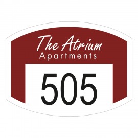Outside Parking Permit | Flat Side Oval | 1 1/2" x 2" | White Vinyl | Numbered with Logo  Outside Parking Permit | Flat Side Oval | 1 1/2" x 2" | White Vinyl | Numbered with Logo
