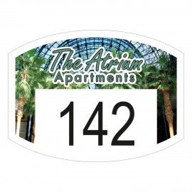 Promotional Outside Parking Permit | Flat Side Oval | 1 1/2" x 2" | White Vinyl | Full Color | Numbered