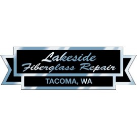 Chrome Polyester Auto Ad Decal (5.766"x 1.82") with Logo