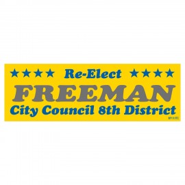 Logo Branded Bumper Sticker | Rectangle | 3 3/4" x 11 1/2" | Yellow Vinyl