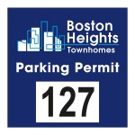 Custom Outside Parking Permit | Square | 3" x 3" | White Vinyl