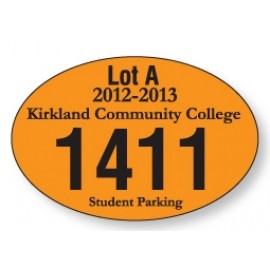 Promotional White Vinyl Oval Parking Permit Decal (3"x 2")  Promotional White Vinyl Oval Parking Permit Decal (3"x 2")