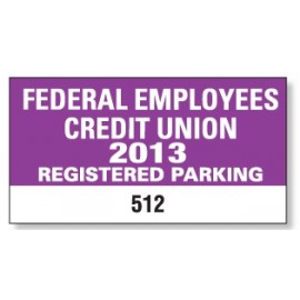 Customized White Vinyl Rectangle Parking Permit Decal (4 1/4"x 2 1/4")  Customized White Vinyl Rectangle Parking Permit Decal (4 1/4"x 2 1/4")