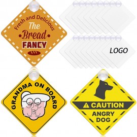 Sublimation Suction Cup Warning Sign Car Sticker with Logo
