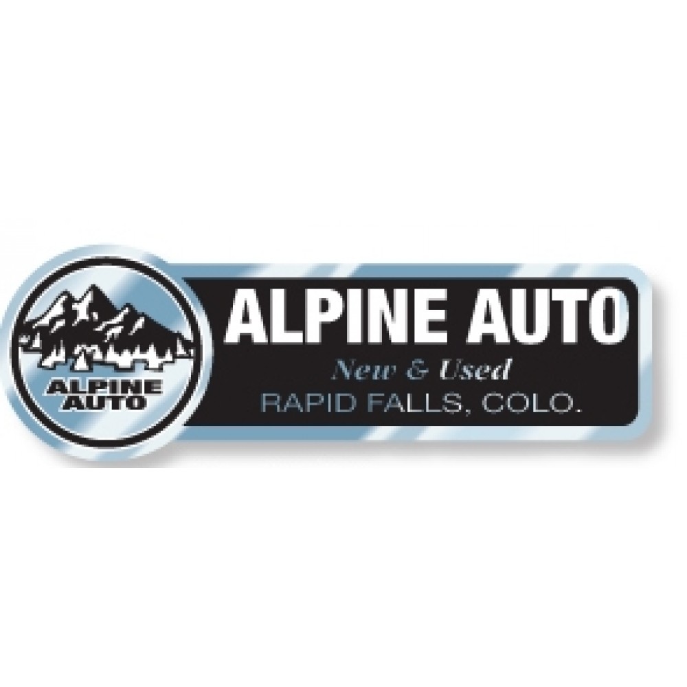 Chrome Polyester Auto Ad Decal (5.791"x 1.912") with Logo