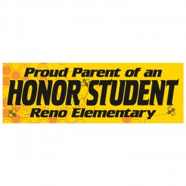 Logo Branded Bumper Sticker | Rectangle | 3" x 9" | Yellow Vinyl