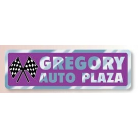 White Reflective Auto Ad Decal (5.75"x 1.875") with Logo  White Reflective Auto Ad Decal (5.75"x 1.875") with Logo