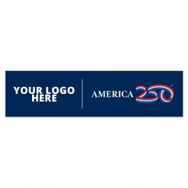 America 250 TM Full Color Bumper Sticker | Rectangle | 3" x 11 1/2" | White Vinyl with Logo