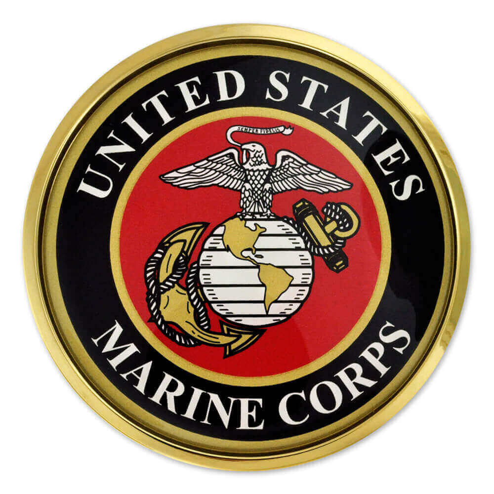 Personalized Officially Licensed U.S. Marines Chrome Emblem Decal