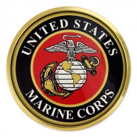 Personalized Officially Licensed U.S. Marines Chrome Emblem Decal
