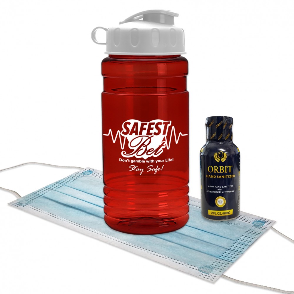 20 Oz. Sport Bottle With Hand Sanitizer And Mask with Logo