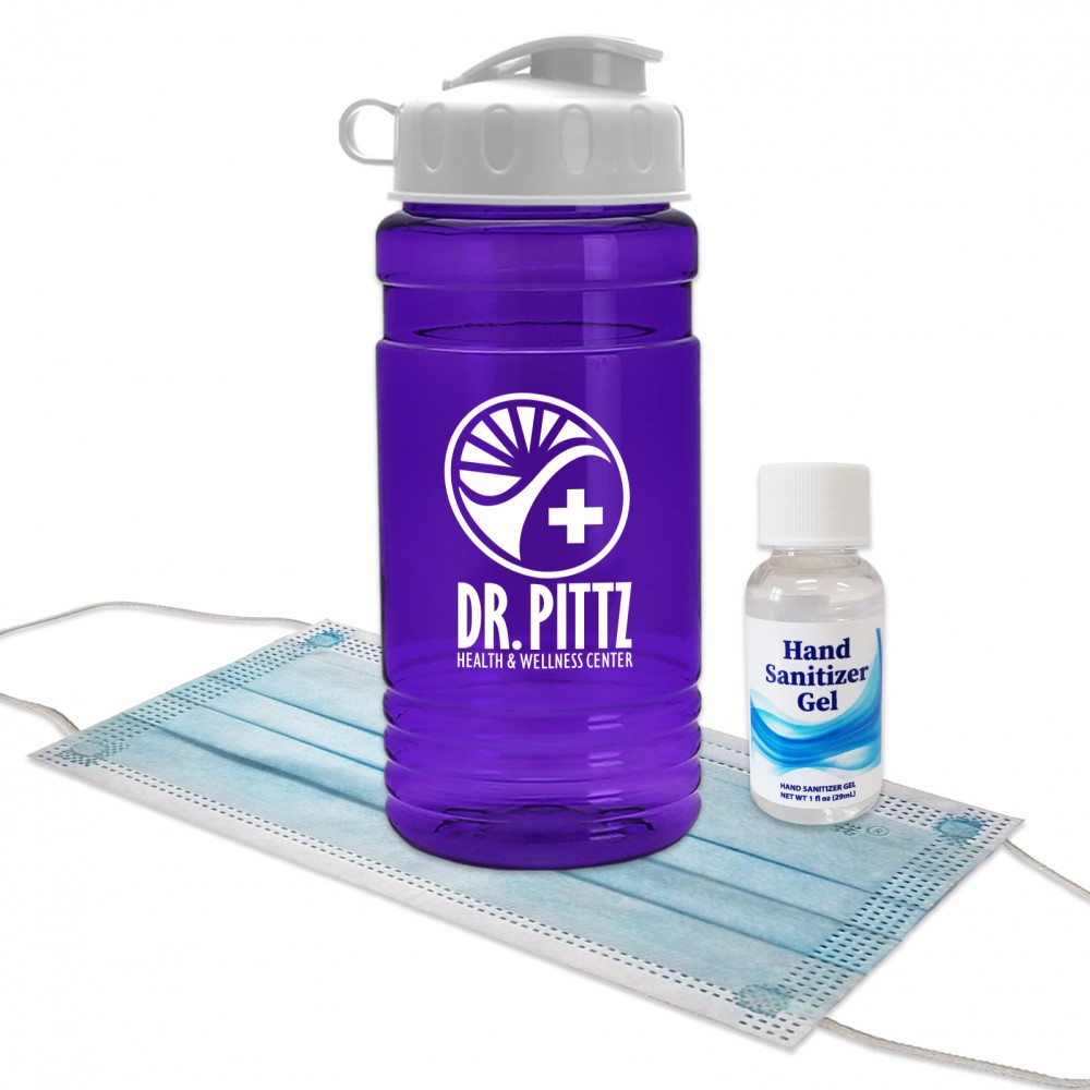 20 oz. Sport Bottle With Hand Sanitizer And Mask with Logo