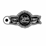 Anniversary Ribbon Key Tag - Spot Color Logo Imprinted