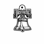 Logo Branded Liberty Bell Key Tag (Spot Color)