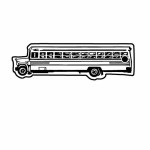 School Bus 9 Key Tag (Spot Color) with Logo