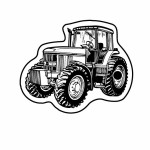 Custom Farm Tractor 7 Key Tag - Spot Color